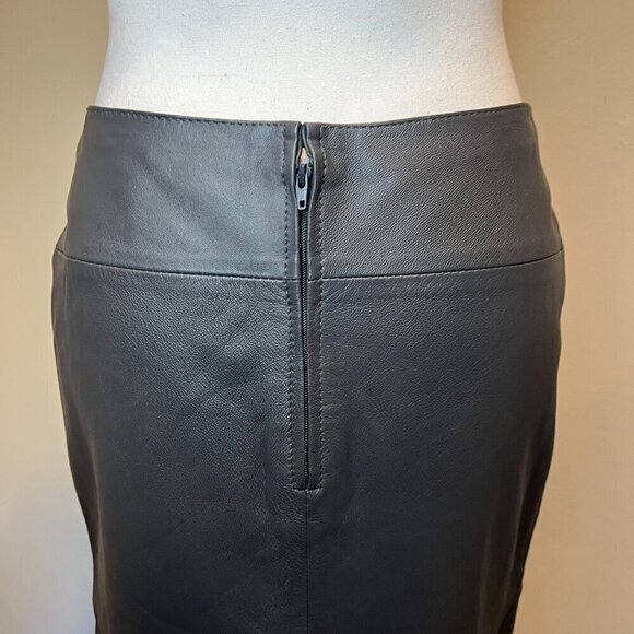 NWT Mardini Gray Leather Pencil Skirt, SIze 8 - Picture 12 of 16